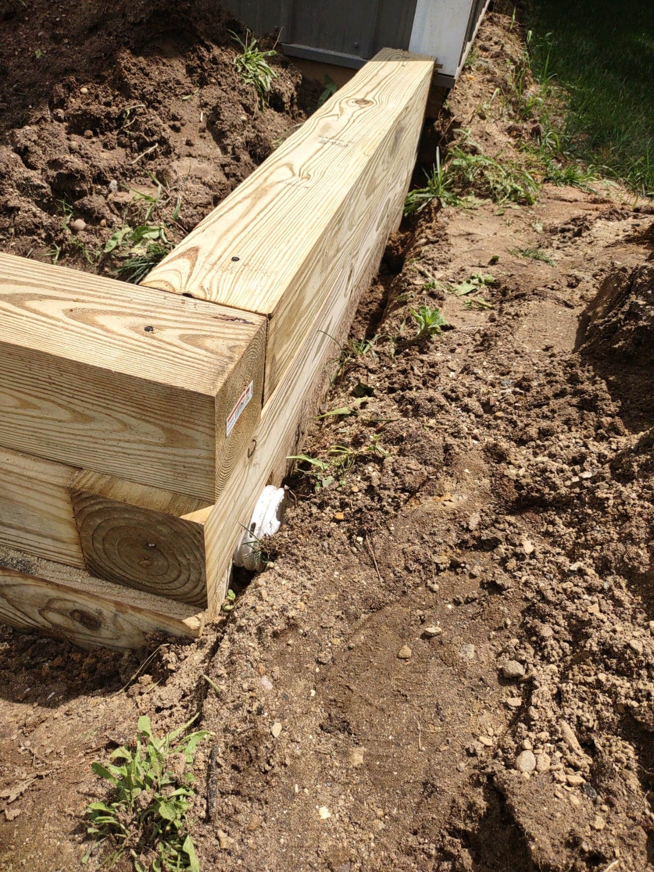 Retaining wall and landscape construction