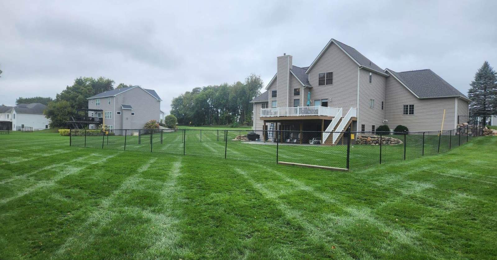 Perfectly manicured residential lawn