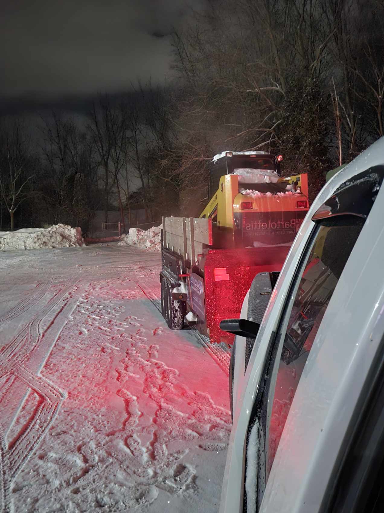 Winter snow plowing services